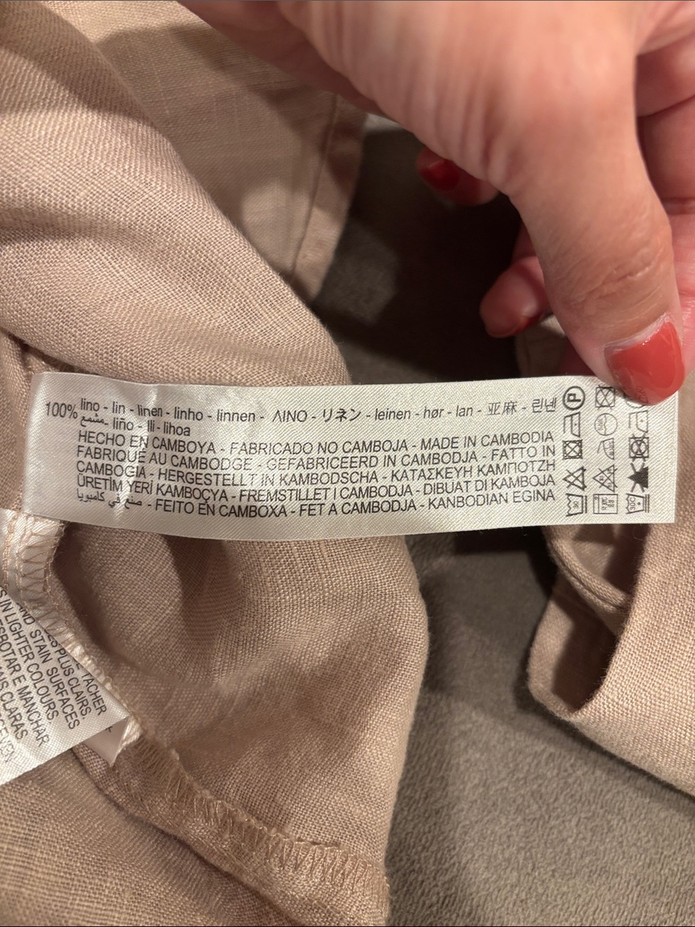 Zara Brown Beige Linen Button-Down Blouse - Picture 5 of 5